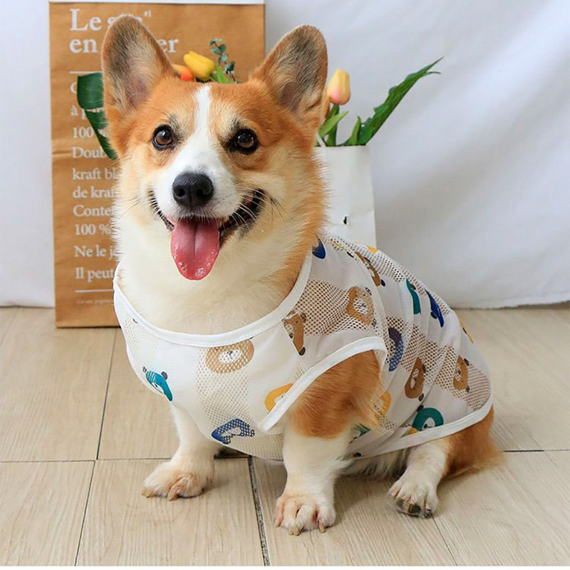 Kisállat ruhák Fényvédő mellény kutyának borotválkozás után kölyökruhák kiskutya kölykök 4 évszak hajhullás elleni nyári corgi ruhák