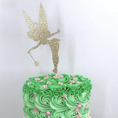 INS új Fairy Girls boldog születésnapi tortafedő arany akril szögletes tortafedő kislányoknak születésnapi tortadíszek