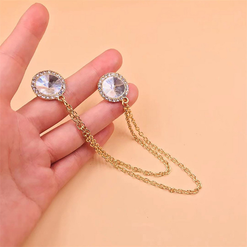 Vintage džemperis jaciņa Clip Elastīga fāzēm pērļu piespraude Piespraudes Šalle krekls Apkakles sprādzes apģērbu dekorēšanai Piespraudes saspraude