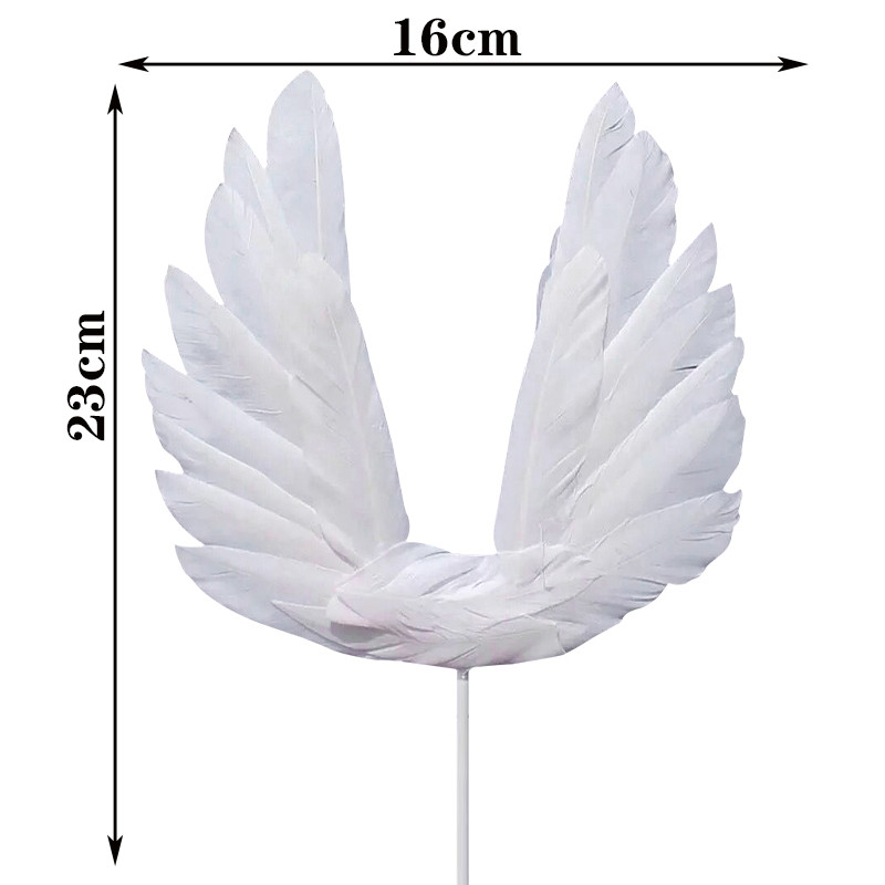 Angel Wings Palju õnne sünnipäevaks Cake Topper peotarbed lastele ilus kook DIY kaunistus Aksessuaarid cupcake baby shower