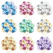 10 buc/lot Baloane confetti din aur amestecat pentru petrecere de aniversare balon metalic bile pentru ziua de naștere baby shower de vânzare fierbinte decorațiuni de nuntă