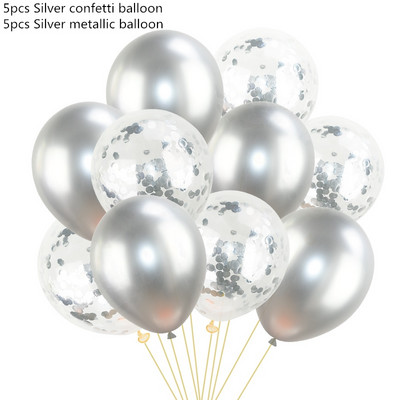 10 buc/lot Baloane confetti din aur amestecat pentru petrecere de aniversare balon metalic bile pentru ziua de naștere baby shower de vânzare fierbinte decorațiuni de nuntă