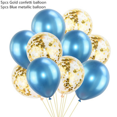 10 buc/lot Baloane confetti din aur amestecat pentru petrecere de aniversare balon metalic bile pentru ziua de naștere baby shower de vânzare fierbinte decorațiuni de nuntă