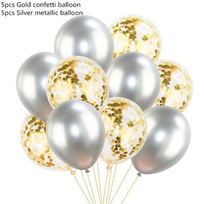 10 buc/lot Baloane confetti din aur amestecat pentru petrecere de aniversare balon metalic bile pentru ziua de naștere baby shower de vânzare fierbinte decorațiuni de nuntă