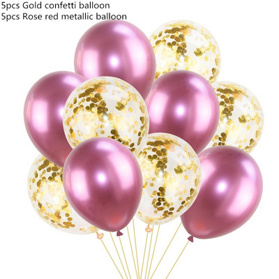 10 buc/lot Baloane confetti din aur amestecat pentru petrecere de aniversare balon metalic bile pentru ziua de naștere baby shower de vânzare fierbinte decorațiuni de nuntă