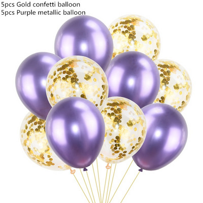 10 buc/lot Baloane confetti din aur amestecat pentru petrecere de aniversare balon metalic bile pentru ziua de naștere baby shower de vânzare fierbinte decorațiuni de nuntă