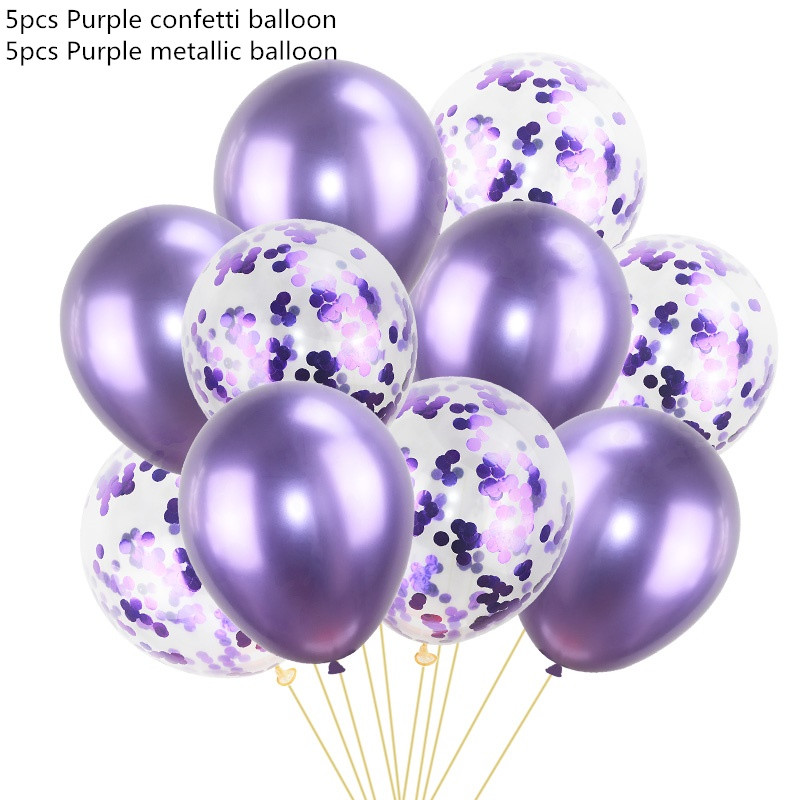 10 buc/lot Baloane confetti din aur amestecat pentru petrecere de aniversare balon metalic bile pentru ziua de naștere baby shower de vânzare fierbinte decorațiuni de nuntă