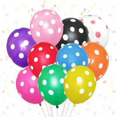 10/20 tk 12-tollised värvilised täpilised lateksõhupallid lainetäpilised heeliumõhupallid pulma-sünnipäevapeo kaunistused Beebi dušš lastele mänguasjapall