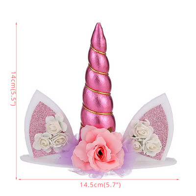 Decor pentru tort pentru fete cu unicorn, decorațiuni pentru prima zi de naștere pentru copii, pentru decorarea torturilor pentru botez, cu balon curcubeu, pentru cupcake
