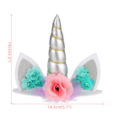 Decor pentru tort pentru fete cu unicorn, decorațiuni pentru prima zi de naștere pentru copii, pentru decorarea torturilor pentru botez, cu balon curcubeu, pentru cupcake