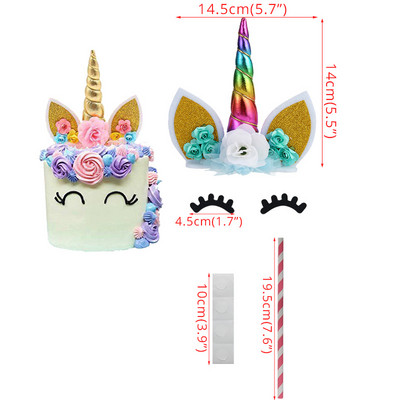 Decor pentru tort pentru fete cu unicorn, decorațiuni pentru prima zi de naștere pentru copii, pentru decorarea torturilor pentru botez, cu balon curcubeu, pentru cupcake