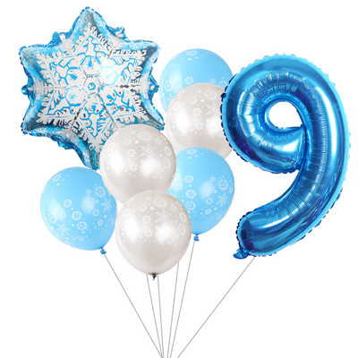 8db/készlet fagy hópehely latex hélium léggömb karácsonyi születésnapi parti díszek gyerek baba zuhany játék felfújható lufi