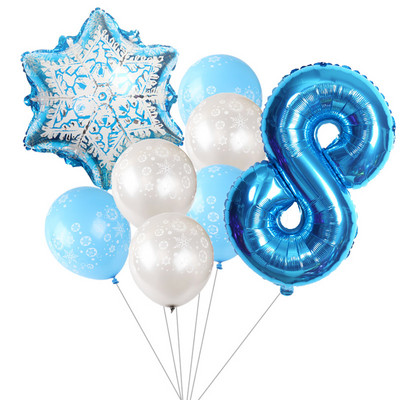 8db/készlet fagy hópehely latex hélium léggömb karácsonyi születésnapi parti díszek gyerek baba zuhany játék felfújható lufi