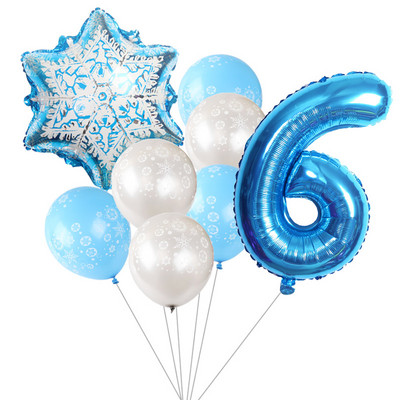 8db/készlet fagy hópehely latex hélium léggömb karácsonyi születésnapi parti díszek gyerek baba zuhany játék felfújható lufi