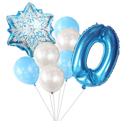 8db/készlet fagy hópehely latex hélium léggömb karácsonyi születésnapi parti díszek gyerek baba zuhany játék felfújható lufi