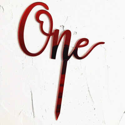 Naujas akrilinis vieno torto papuošalas, rožinis, auksinis, gimtadienio vakarėlis, torto kepuraitės Vestuvių metinės Kūdikio 1-ojo gimtadienio torto vėliavėlės papuošimai