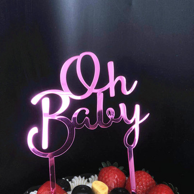 Naujas akrilinis vieno torto papuošalas, rožinis, auksinis, gimtadienio vakarėlis, torto kepuraitės Vestuvių metinės Kūdikio 1-ojo gimtadienio torto vėliavėlės papuošimai