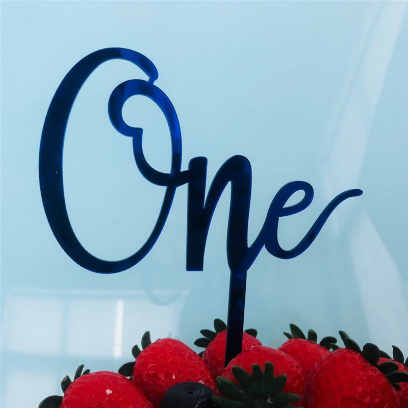 Naujas akrilinis vieno torto papuošalas, rožinis, auksinis, gimtadienio vakarėlis, torto kepuraitės Vestuvių metinės Kūdikio 1-ojo gimtadienio torto vėliavėlės papuošimai