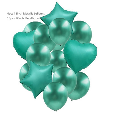 14 buc/set 12 inch confetti din latex metalic 18 inch stea inimă balon din folie de aluminiu în formă de inimă pentru petrecere de aniversare minge de decorare a nunții