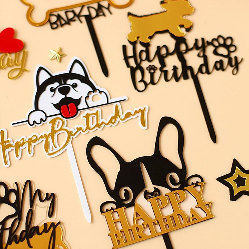 Tas ir mana mizas diena kaula suns daudz laimes dzimšanas dienā akrila kūkas pildījums mājdzīvnieku ballīšu dekorēšanai.