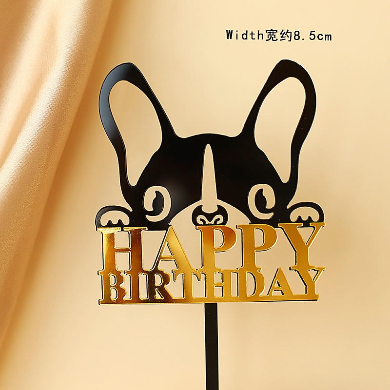 Tas ir mana mizas diena kaula suns daudz laimes dzimšanas dienā akrila kūkas pildījums mājdzīvnieku ballīšu dekorēšanai.