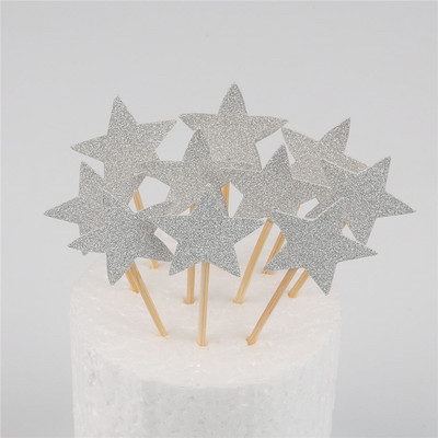 10 buc Mini Heart Star Cupcake Toppers pentru tort de aniversare, alegeri de decorare pentru copii, decorațiuni pentru petreceri de nuntă, favoruri pentru baby shower