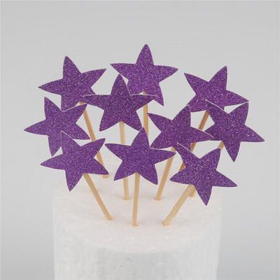 10 buc Mini Heart Star Cupcake Toppers pentru tort de aniversare, alegeri de decorare pentru copii, decorațiuni pentru petreceri de nuntă, favoruri pentru baby shower