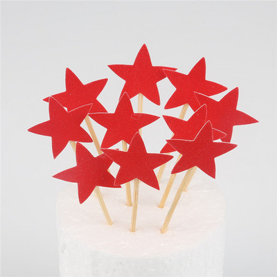 10 buc Mini Heart Star Cupcake Toppers pentru tort de aniversare, alegeri de decorare pentru copii, decorațiuni pentru petreceri de nuntă, favoruri pentru baby shower