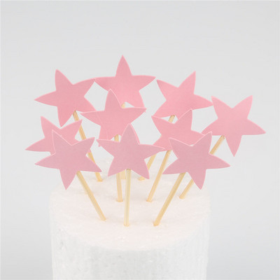 10 buc Mini Heart Star Cupcake Toppers pentru tort de aniversare, alegeri de decorare pentru copii, decorațiuni pentru petreceri de nuntă, favoruri pentru baby shower