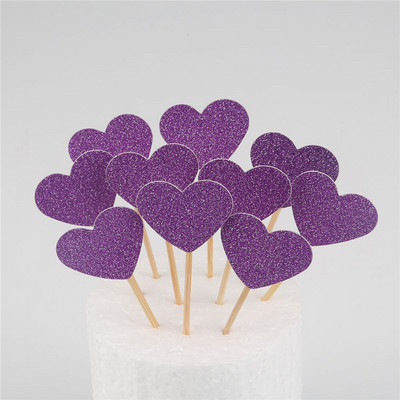10 buc Mini Heart Star Cupcake Toppers pentru tort de aniversare, alegeri de decorare pentru copii, decorațiuni pentru petreceri de nuntă, favoruri pentru baby shower