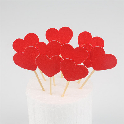 10 buc Mini Heart Star Cupcake Toppers pentru tort de aniversare, alegeri de decorare pentru copii, decorațiuni pentru petreceri de nuntă, favoruri pentru baby shower
