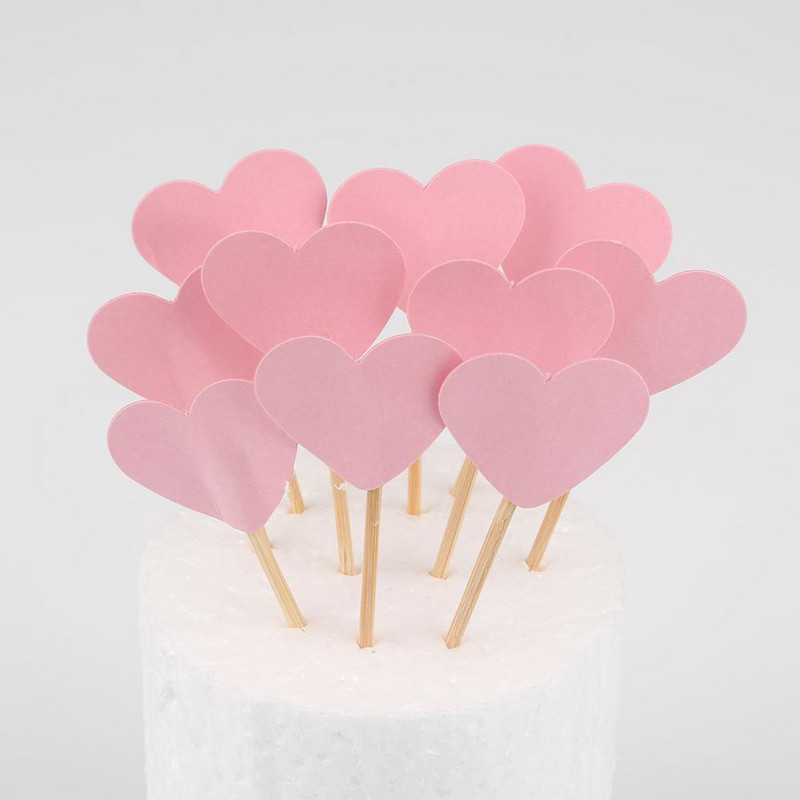 10 buc Mini Heart Star Cupcake Toppers pentru tort de aniversare, alegeri de decorare pentru copii, decorațiuni pentru petreceri de nuntă, favoruri pentru baby shower