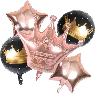 65 * 52 cm coroană mare 32 inch stea digitală auriu roz aur balon din folie de aluminiu decorare petrecere de aniversare copii baloane baby shower