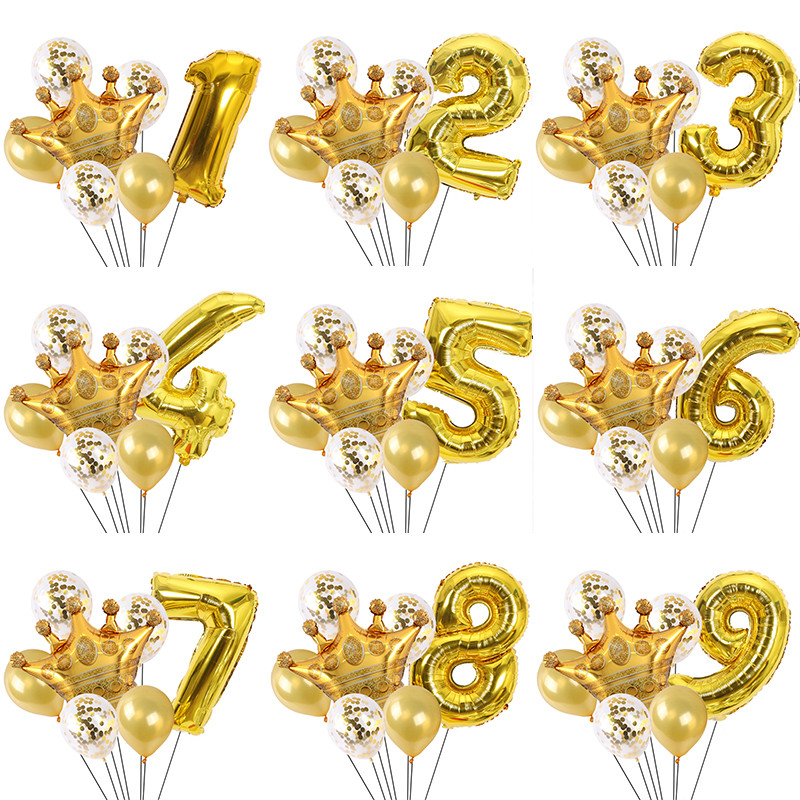 65 * 52 cm coroană mare 32 inch stea digitală auriu roz aur balon din folie de aluminiu decorare petrecere de aniversare copii baloane baby shower