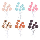 10 gab. Krāsaini bumbiņas formas kūku pildījumi DIY kūkas rotājumi kāzu dzimšanas dienas ballītei Baby Shower deserta kūku pildīti