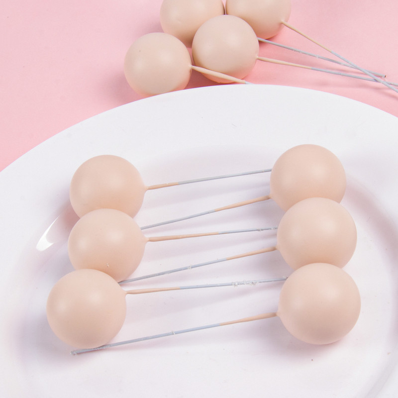 10 gab. Krāsaini bumbiņas formas kūku pildījumi DIY kūkas rotājumi kāzu dzimšanas dienas ballītei Baby Shower deserta kūku pildīti