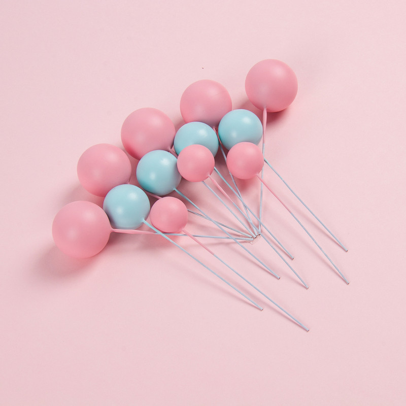 10 gab. Krāsaini bumbiņas formas kūku pildījumi DIY kūkas rotājumi kāzu dzimšanas dienas ballītei Baby Shower deserta kūku pildīti