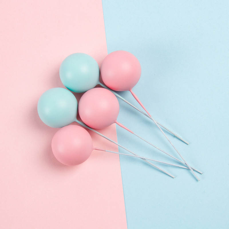 10 gab. Krāsaini bumbiņas formas kūku pildījumi DIY kūkas rotājumi kāzu dzimšanas dienas ballītei Baby Shower deserta kūku pildīti