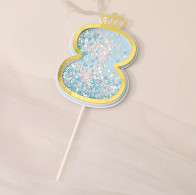 Zila rozā 1 2 3 4 kūkas virsma mirdzoša varavīksnes kūciņu pildītāja Daudz laimes dzimšanas dienā Baby Shower Party Desertu galds Mājas dekorēšana