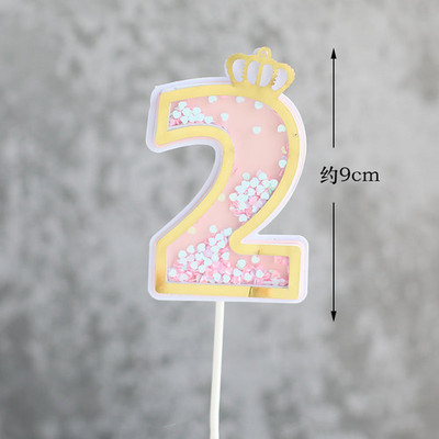 Zila rozā 1 2 3 4 kūkas virsma mirdzoša varavīksnes kūciņu pildītāja Daudz laimes dzimšanas dienā Baby Shower Party Desertu galds Mājas dekorēšana