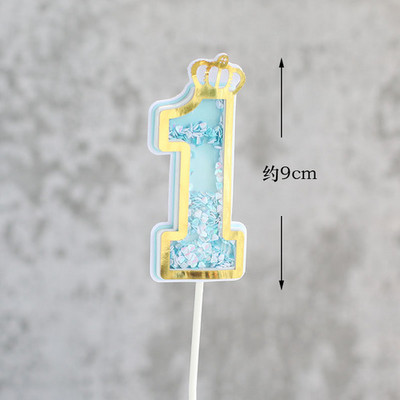 Zila rozā 1 2 3 4 kūkas virsma mirdzoša varavīksnes kūciņu pildītāja Daudz laimes dzimšanas dienā Baby Shower Party Desertu galds Mājas dekorēšana