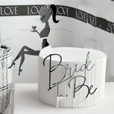 Ins New Bride To Be Cake Topper Topper acrilic pentru tort de nunta pentru nunta logodita, petrecere, desert, coacere, decoratiuni pentru tort