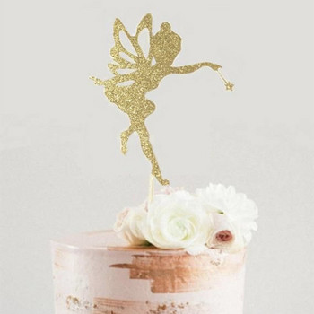 Акрилен украса за торта Честит рожден ден Сладко елфче Baby Shower украса за торта Little Angel Castle Fairy Tale Baking Cake Decoration