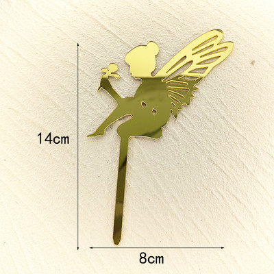 Akrilinis su gimtadieniu torto dangtelis Mielas elfų kūdikių dušo pyragas Mažojo angelo pilies pasakos kepimo torto dekoravimas