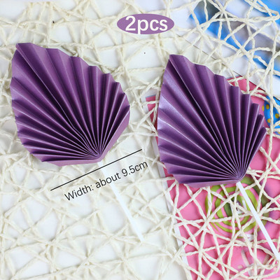 2 bucăți de hârtie pentru evantai pentru tort, frunze de palmier, pentru decorațiuni pentru petreceri de nuntă, decorațiuni pentru cupcake pentru baby shower
