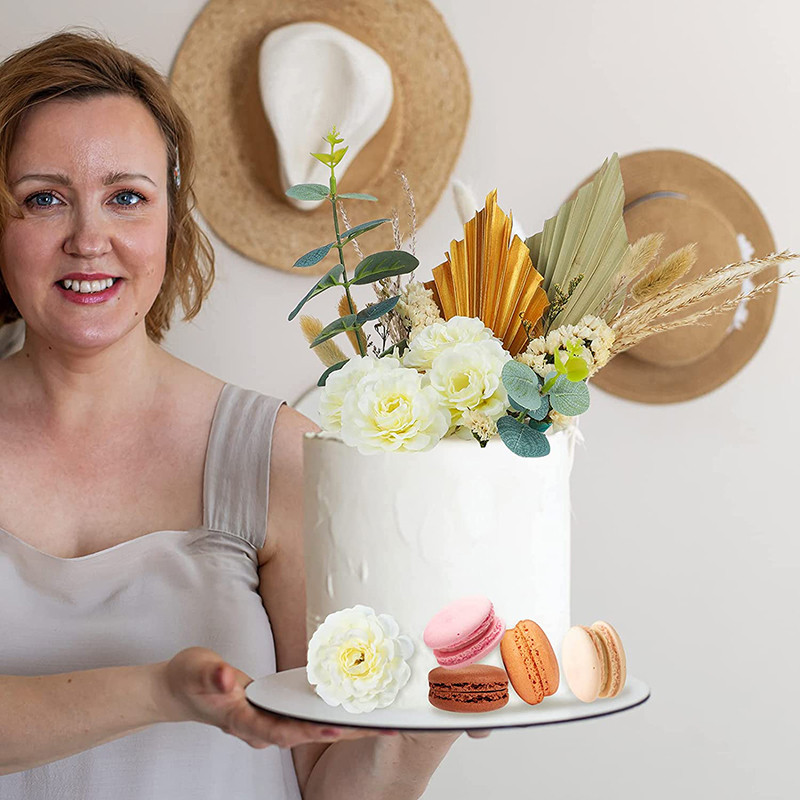 2 bucăți de hârtie pentru evantai pentru tort, frunze de palmier, pentru decorațiuni pentru petreceri de nuntă, decorațiuni pentru cupcake pentru baby shower