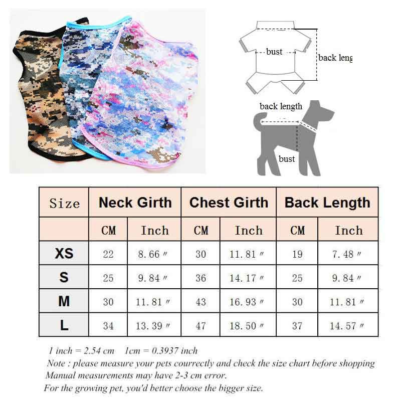 Camisetas Perro kamuflaaž Yorki koera chihuahua riided väikeste tõugude koertele suvemood armsad kassivestid särgid päikesekaitse