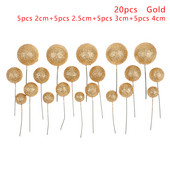 20 vnt mišraus dydžio auksinio rutulinio torto užpilas namuose Gimtadienio vakarėlio vestuvių keksiukų keptuvė tortui papuošti