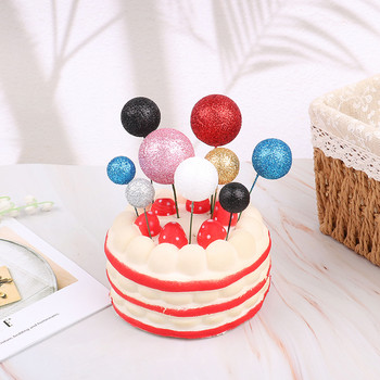 20 бр. Смесен размер Златна топка за торта Топпер за домашен рожден ден Сватба за кексчета за декорация на торта