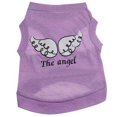 Дишаща кучешка жилетка Сладка ангелска шарка Тениска без ръкави Летни кучешки ежедневни дрехи Цветни кучета Жилетка Облекло за домашни любимци Дрехи